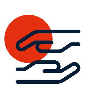 Icon hand holding hand